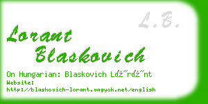 lorant blaskovich business card